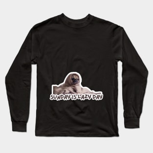 Sunday Is Lazy Day Pug Long Sleeve T-Shirt